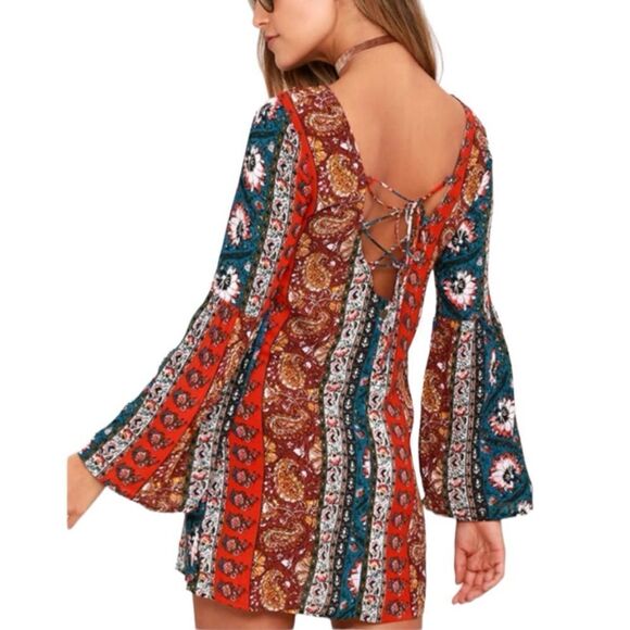 Billabong Dress Woman’s Size S/P Paisley Above Knee Mini Dress - Picture 1 of 6